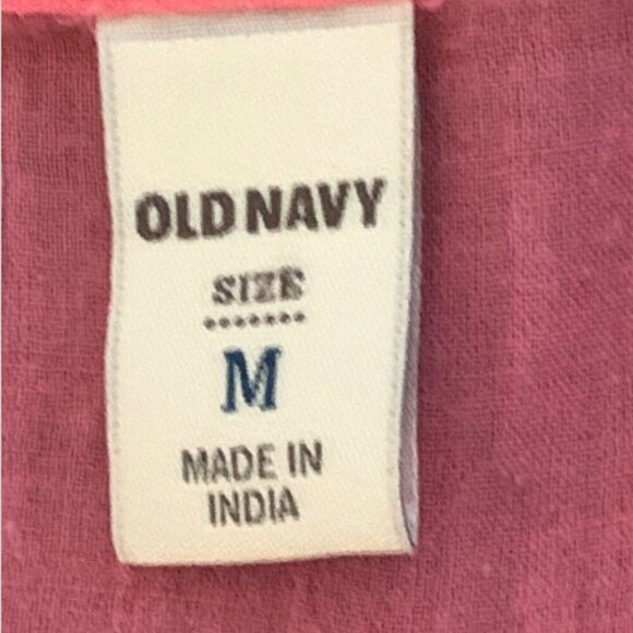 Old Navy Dress Beach Cover-Up Pink Cotton Embroidered  M 19287 - Picture 4 of 6